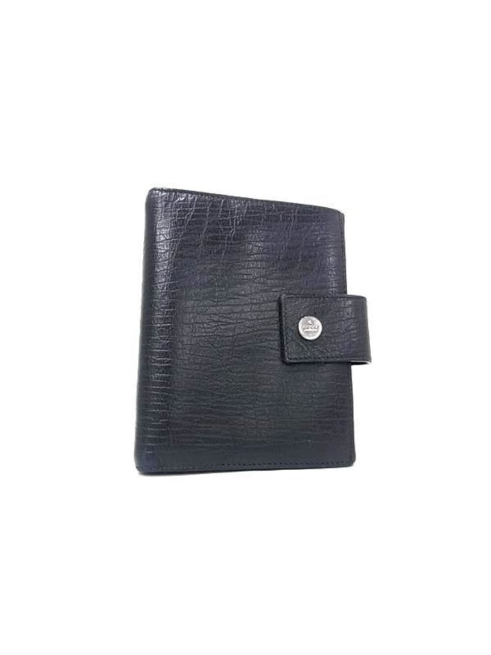 Gucci Notebook Cover Black Leather 6 Hole Type Agenda